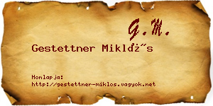 Gestettner Miklós névjegykártya